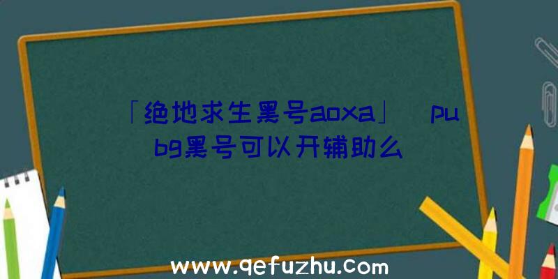 「绝地求生黑号aoxa」|pubg黑号可以开辅助么